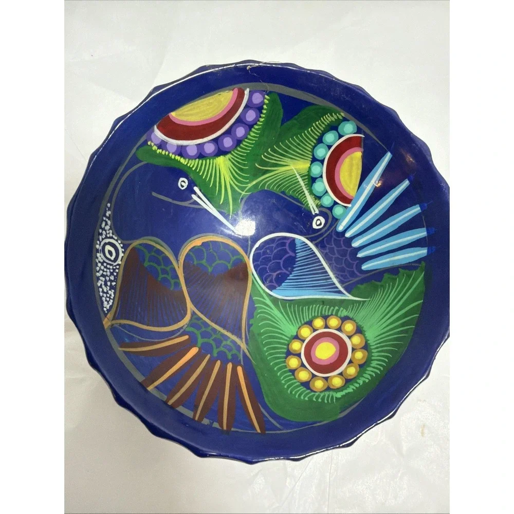 VNTG Mexican Talavera 3 Footed 5.5